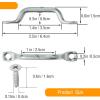 316 Stainless Steel Footman Loop (8 PCS) with Fast Installation Cross Flat Head Tapping Screws (16PCS) for Kayak Deck Loops, Bimini Top Strap, Tie Down Anchor Point, Jeep Corvette, Buggy (8 Pack) view 2