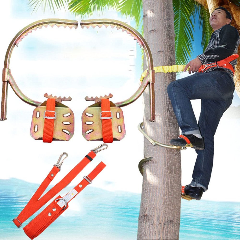 Tree Climbing Gear, Non-Slip Pole Climbing Spikes With Safety Harness, Electrician'S Foot Buckle, Tree Climbing Gear For Tree Work, Rust Protection, Wear-Resistant, Easy To Pick Fruits,450Model