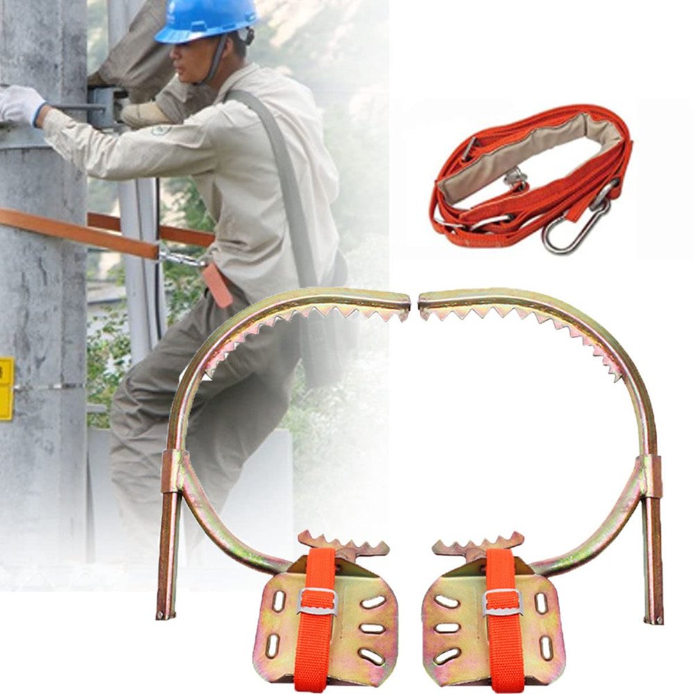 WZFANJIJ Tree Climbing Spike, Non-Slip Stainless Steel Crampons, Tree Care Crampons for Electricians, Stainless Steel Outdoor Sports Products,450Model