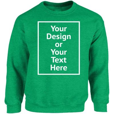 Vizor Personalized Sweatshirt for Men and Women- Custom Your Design Photo Picture Text DIY Gifts 2XL Irish Green