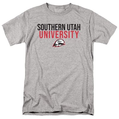 Southern Utah University Official Stacked Unisex Adult T-Shirt, Athletic Heather, 5X-Large