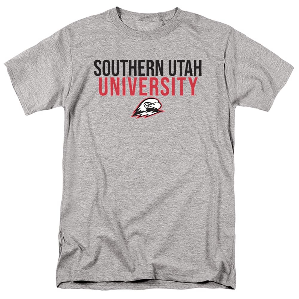 Southern Utah University Official Stacked Unisex Adult T-Shirt, Athletic Heather, 5X-Large