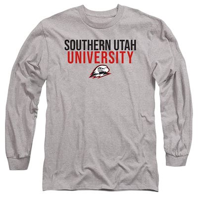 Southern Utah University Official Stacked Unisex Adult Long-Sleeve T Shirt,Athletic Heather, 3X-Large