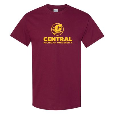 AS1121 - Central Michigan Chippewas Institutional Logo T Shirt - Medium - Maroon
