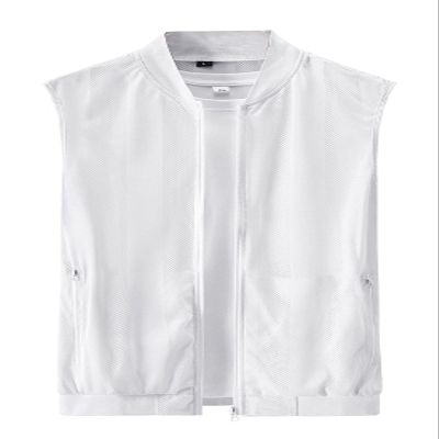 Flygo Men's Summer Casual Lightweight Breathable Mesh Cycling Travel Zip Vest (Small, 02 White, s)