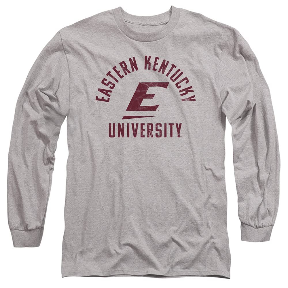 Eastern Kentucky University Official EKU Colonels Logo Unisex Adult Long-Sleeve T Shirt,Athletic Heather, 3X-Large