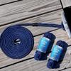 Tidal Wake Marine Grade Double Braided Nylon Dock Lines with 12 Eyelet Loop Premium Boat Mooring Ropes 3/8" x 15 ft, Weather Resistant, 4 Packs  Navy Blue view 1