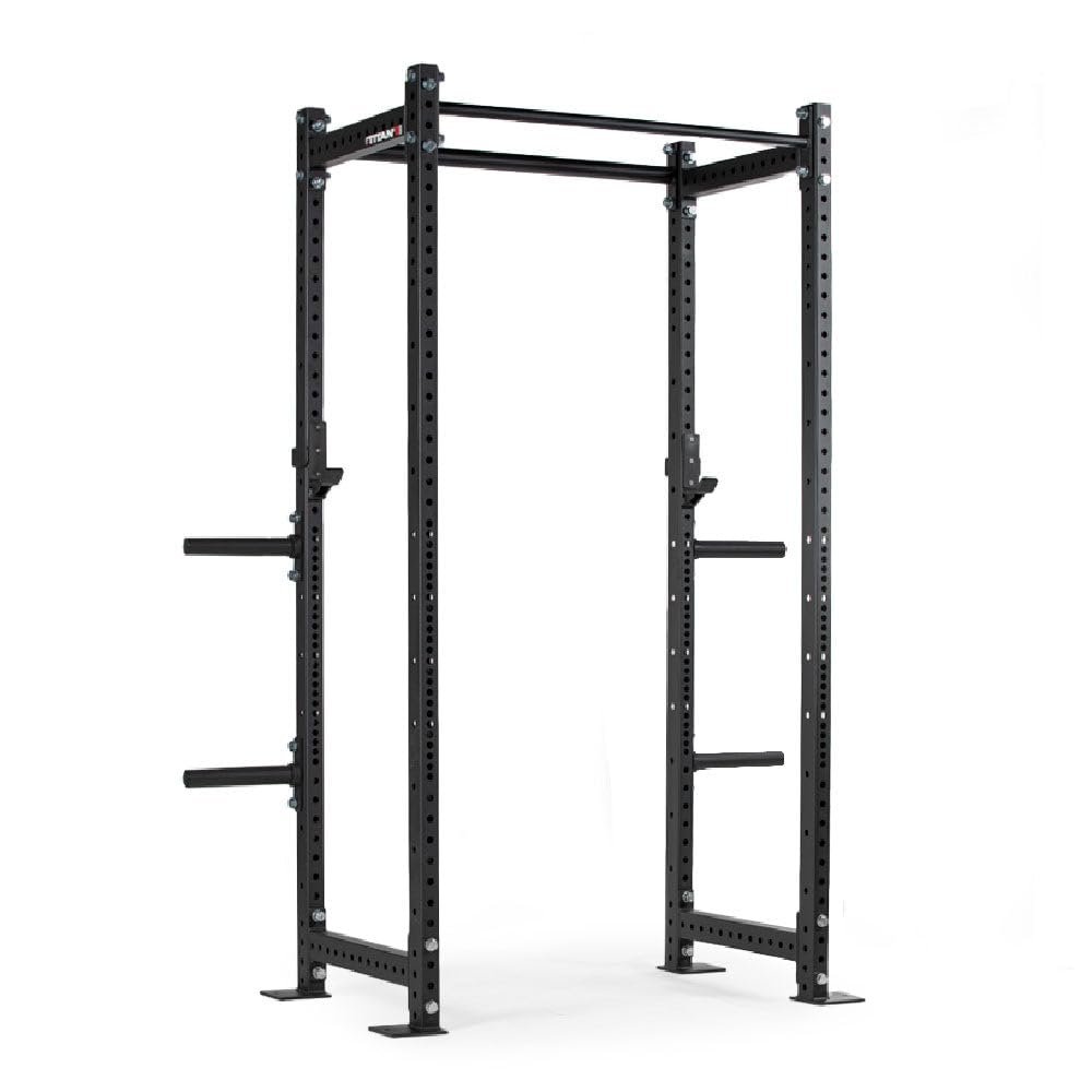 Titan Fitness T-3 Series Black Short Power Rack, 24in Depth, Weight Plate Holders, 1,100 LB Capacity Cage for Weightlifting and Strength Training