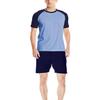 Hanes Men's Adult X-Temp Short Sleeve Cotton Raglan Shirt and Pants Pajamas Pjs Sleepwear Lounge Set - Blue (X-Large) view 1