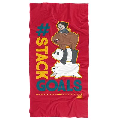 LOGOVISION We Bare Bears Stack Goals Officially Licensed Beach Towel 30" X 60"