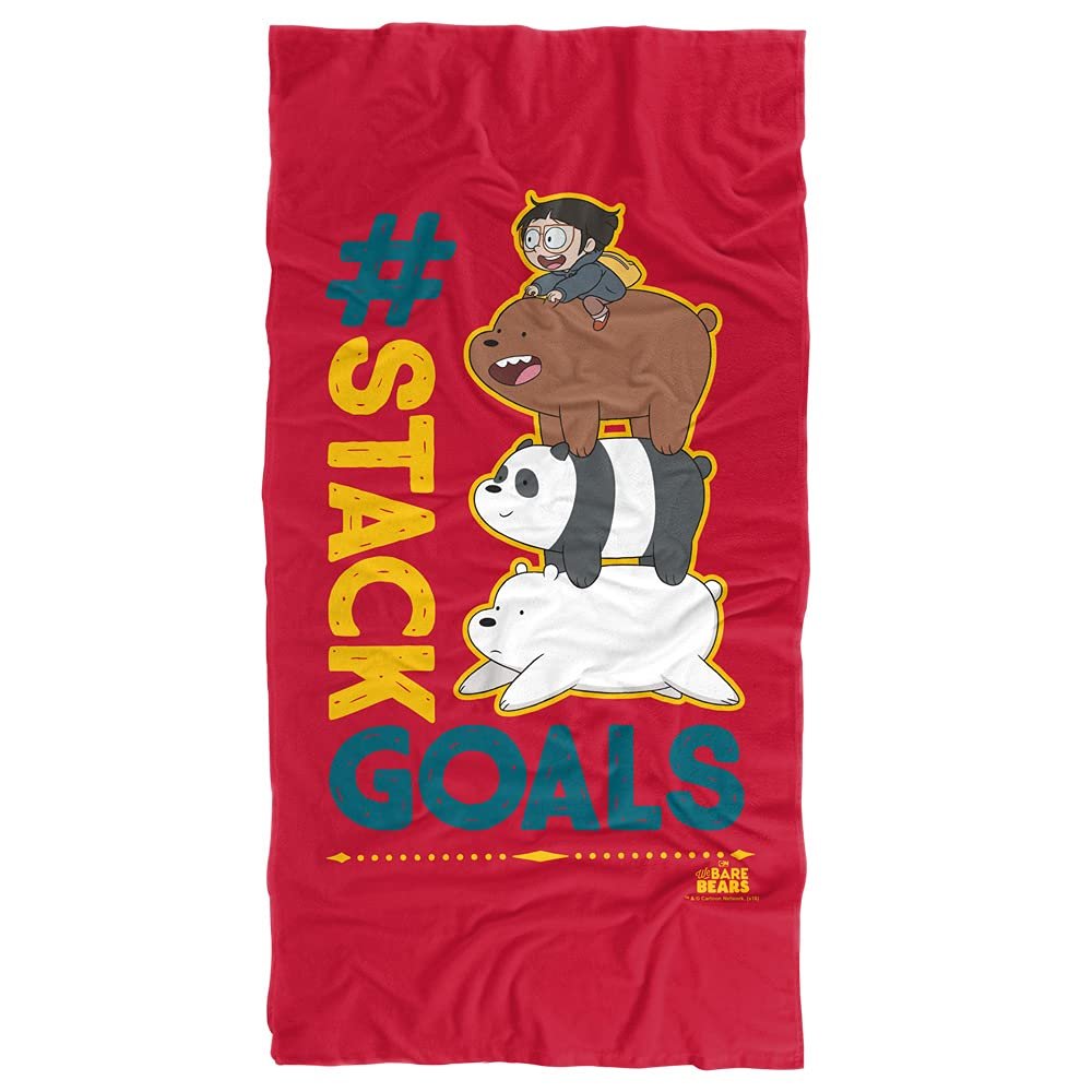LOGOVISION We Bare Bears Stack Goals Officially Licensed Beach Towel 30" X 60"