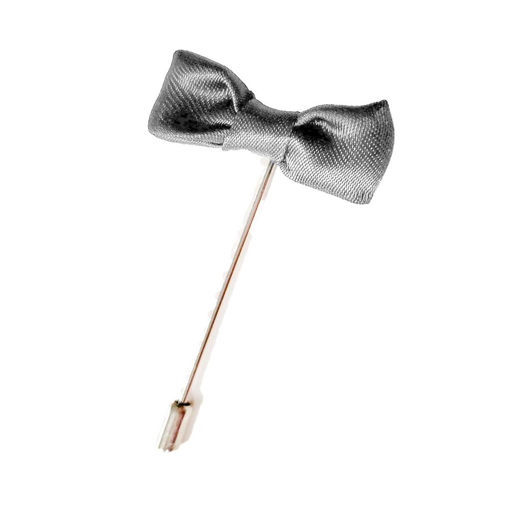 Save On Products The Men's Store Designer Bow Tie Lapel Pin  Grey Silver