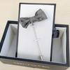Save On Products The Men's Store Designer Bow Tie Lapel Pin  Grey Silver view 2