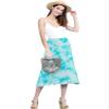 LLWB2345 Women's Tie Dye Lightweight Flare Midi Pull On Closure Skirt XXXL Aqua view 2