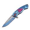 Snake Eye Tactical 7" Cupid Heart Ladies Valentines day Pocket Knife with LOVE Pocket Clip Included (Blue) view 2