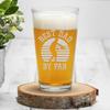Best Dad By Par Disc Golf Pint Glass - Disc Golf Dad, Disc Golf Gift, Frisbee Gift, Golf Dad view 3