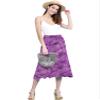 LLWB2345 Women's Tie Dye Lightweight Flare Midi Pull On Closure Skirt XXXL Purple view 2