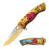 Snake Eye Tactical 7" Cupid Heart Ladies Valentines day Pocket Knife with LOVE Pocket Clip Included (Gold) view 1