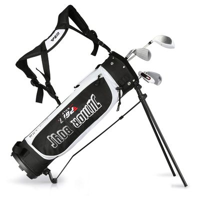 ACXZ Golf Stand Bag with Shoulder Strap, Golf Carrying Bag for Men and Women, Nylon/Extra Storage Pocket, Black/White (6.3lbs)