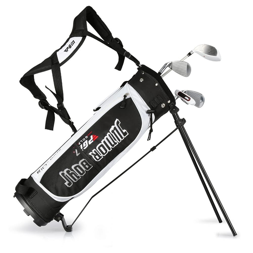 ACXZ Golf Stand Bag with Shoulder Strap, Golf Carrying Bag for Men and Women, Nylon/Extra Storage Pocket, Black/White (6.3lbs)