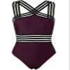 Hilor Slimming Bathing Suit for Curvy Women Cute One Piece Swimsuits Best Tummy Control Swimwear Deep Merlot XXL/US16 view 1