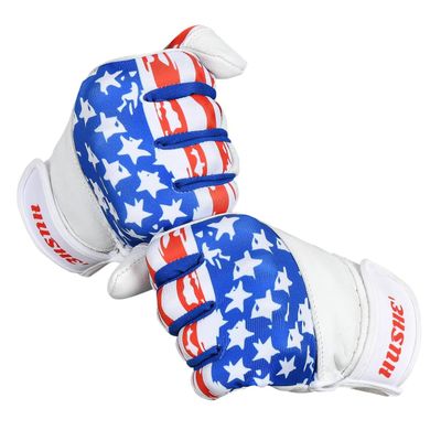 American Flag Baseball Batting Gloves USA Flag Baseball Batting Gloves for Youth Adult & Unisex (White) (Medium, Adult)