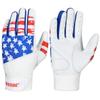 American Flag Baseball Batting Gloves USA Flag Baseball Batting Gloves for Youth Adult & Unisex (White) (Medium, Adult) view 2