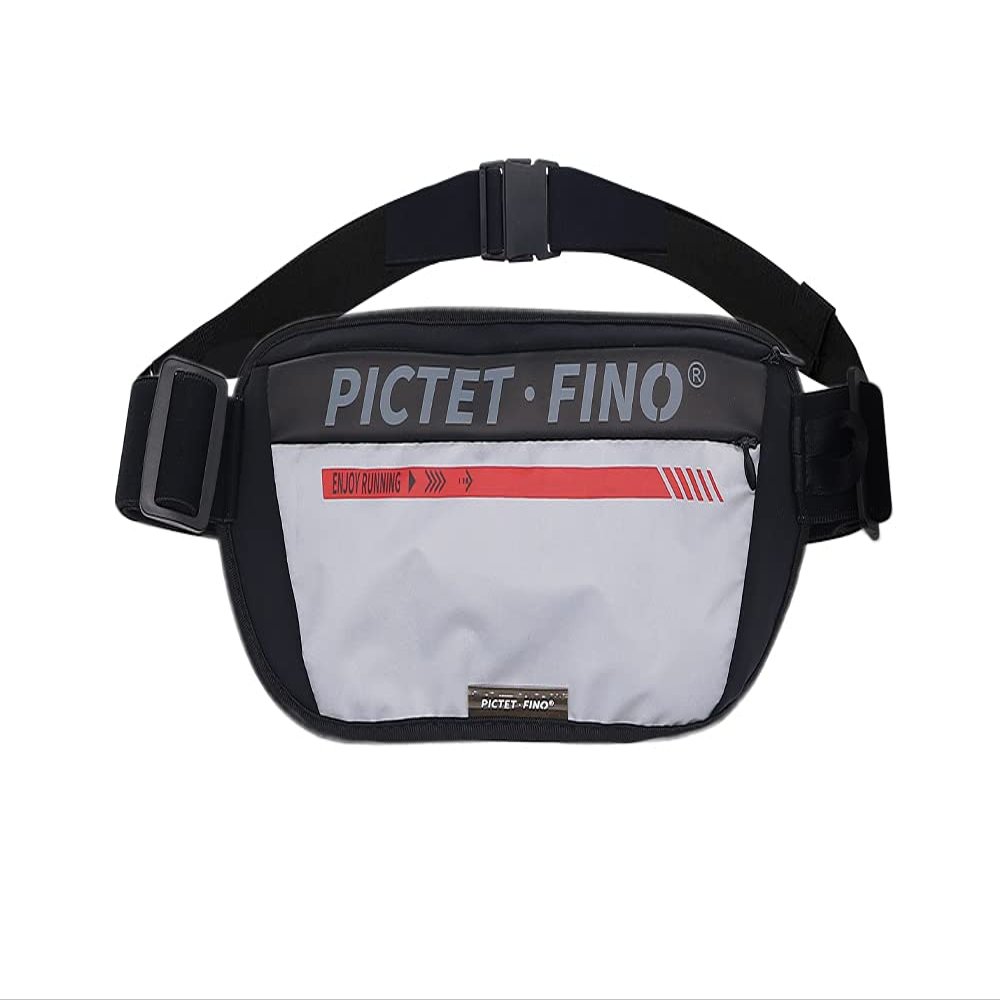 Pictet Fino Running Belt For Women Men, Waterproof Fanny Pack Cell Phone Holder Walking Waist Bag Workout Reflective Running Gear(Black)