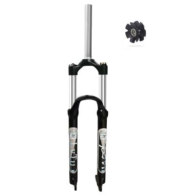 LvTu Suspension Fork 26/27.5/29 Inch Travel 100mm, Straight Tube 1-1/8 QR 9mm Alloy XC Mountain Bike Front Forks Hydraulic Oil Spring (Color : Manual Lockout, Size : 27.5 inch)