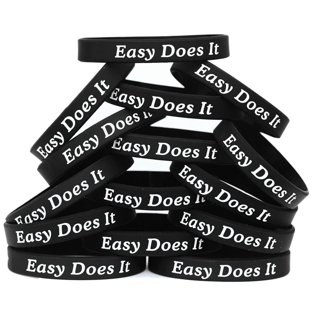 Fifteen (15) Easy Does It Bracelets - Inspirational Wristbands