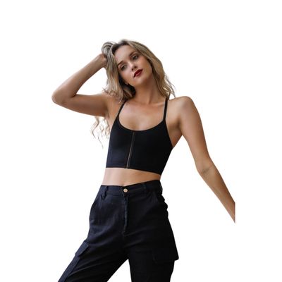 Seamless Longline Pullover Bralette for Women | Summer Swimsuit Bikini Cami Bras (for A-C Cups) | Womens Casual Tops Sports Bra (Black, XS)