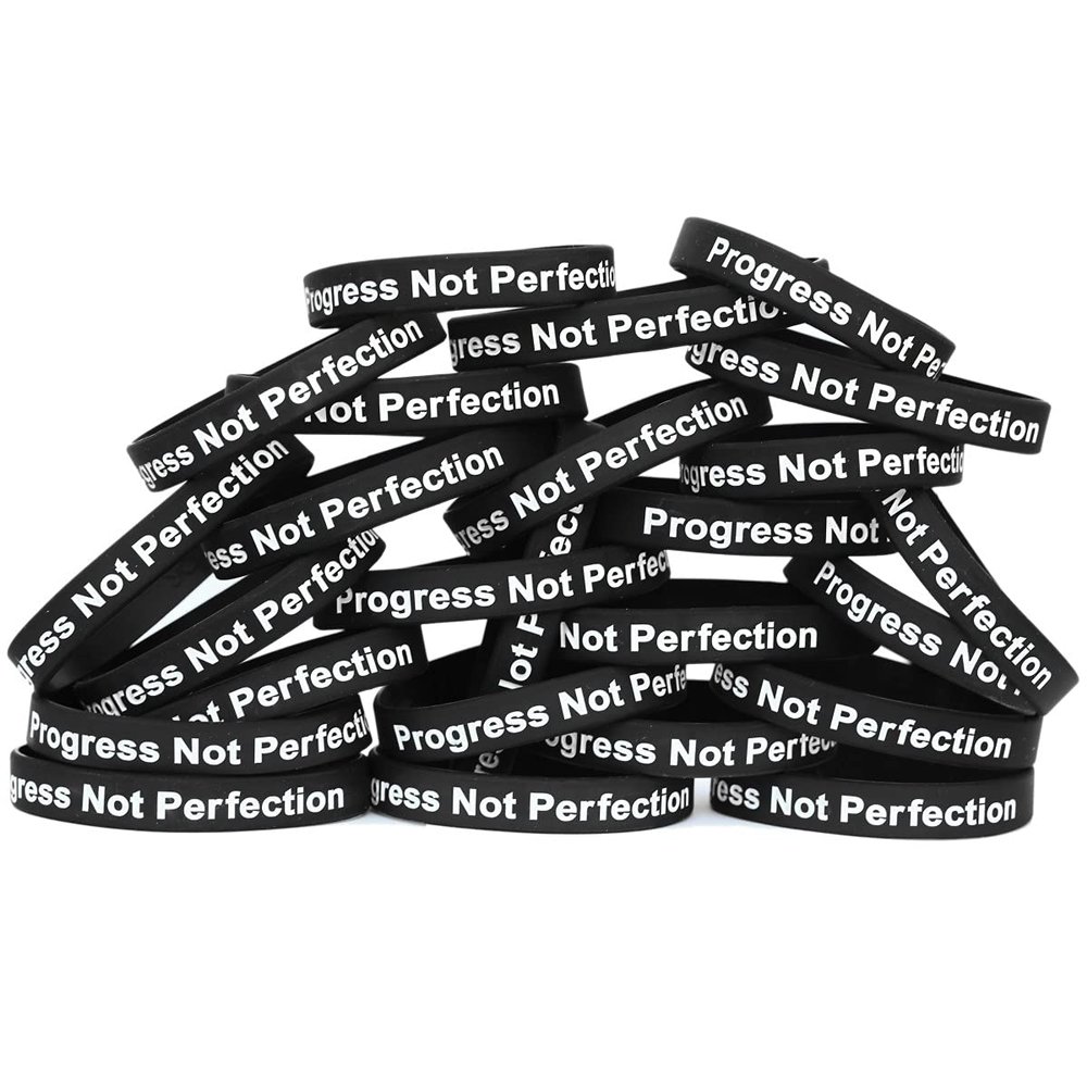 SayitBands One Hundred (100) Progress Not Perfection Bracelets