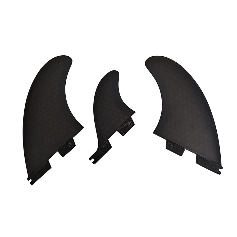 Surfboard Tail Thruster 3Pcs SUP Fiberglass Honeycomb Fins Surfboard Fin Tail Rudder in Surfing for Surfboard Modification (Color : Black)