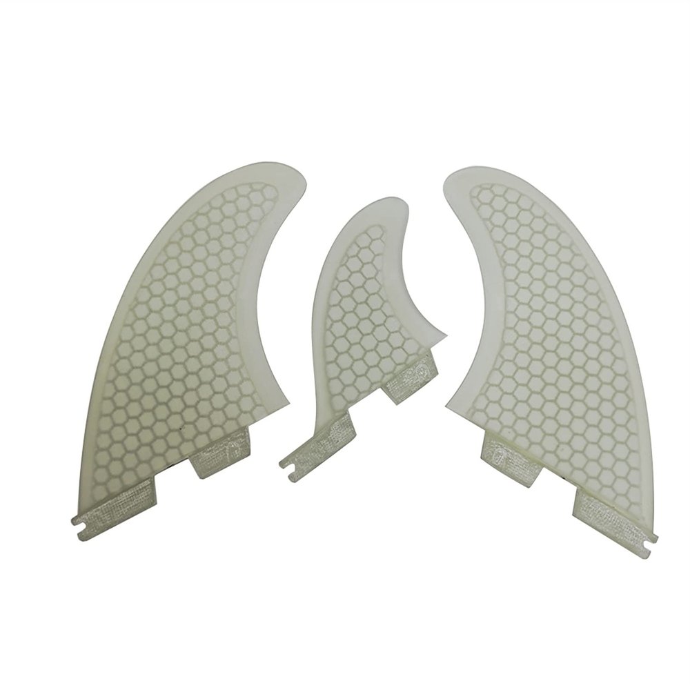 Surfboard Tail Thruster 3Pcs SUP Fiberglass Honeycomb Fins Surfboard Fin Tail Rudder in Surfing for Surfboard Modification (Color : White)