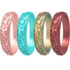 Zollen Silicone Wedding Rings for Women 1/4/7 Packs -Stackable Silicone Rubber Wedding Bands - Innovative Flower & Vine CollectionSize 10 view 1