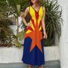 BAIKUTOUAN Arizona State Flag Long Dress for Women Summer Printed Sleeveless view 3