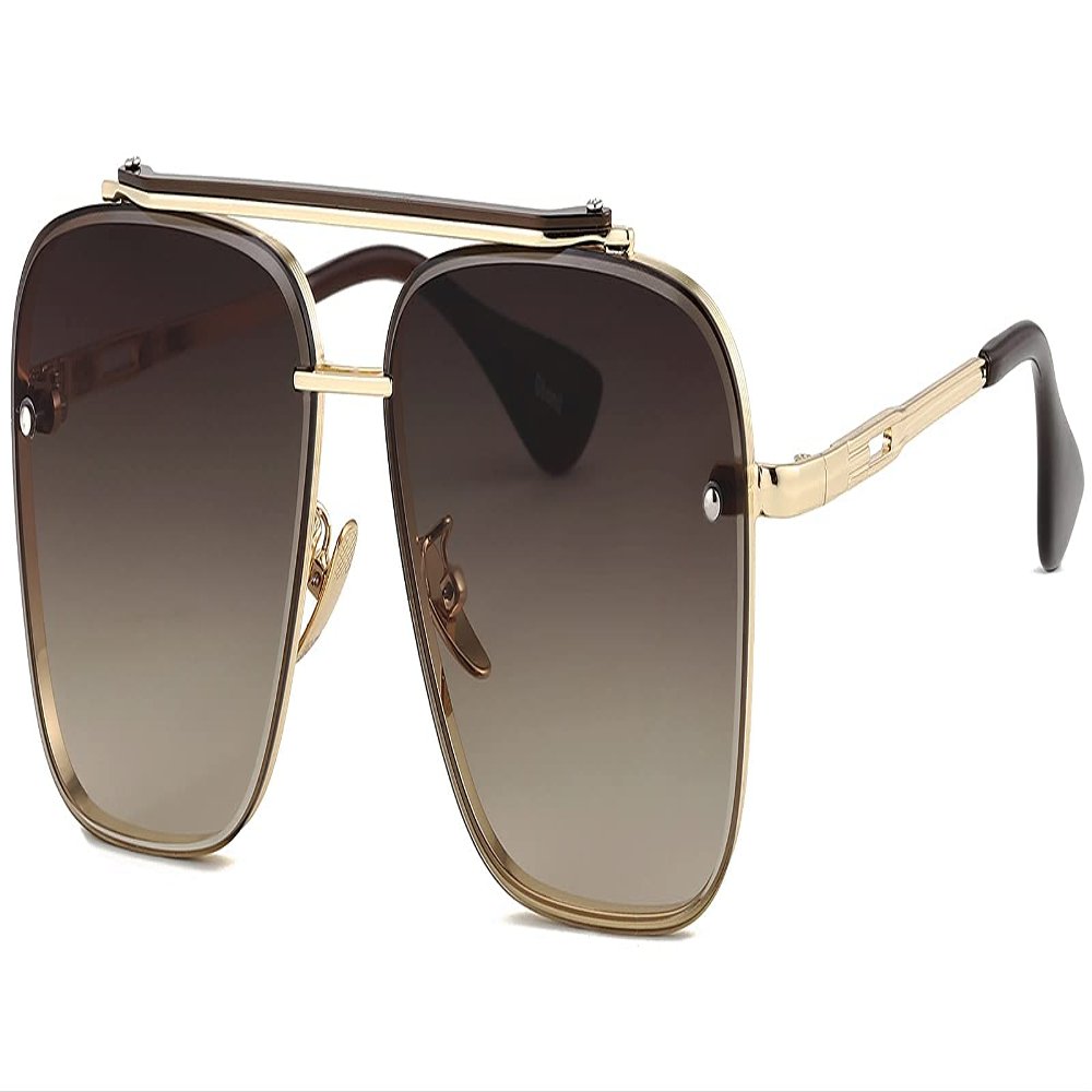 Gtand Fashion Trendy Square Aviator Gradient Sunglasses For Women Men Vintage Metal Sun Glasses