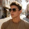Gtand Fashion Trendy Square Aviator Gradient Sunglasses For Women Men Vintage Metal Sun Glasses view 2
