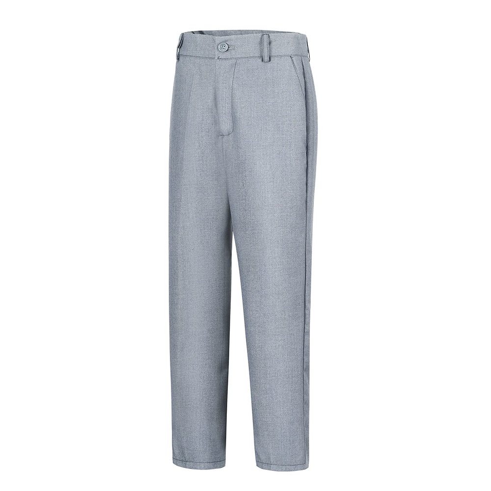 Lycody Boys Uniform Pants for Boys Kids Straight Fit Adjustable Waist Flat Front Dress Pants Light Gray Size 12