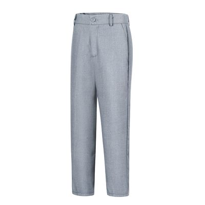 Lycody Boys Uniform Pants for Boys Kids Straight Fit Adjustable Waist Flat Front Dress Pants Light Gray Size 8