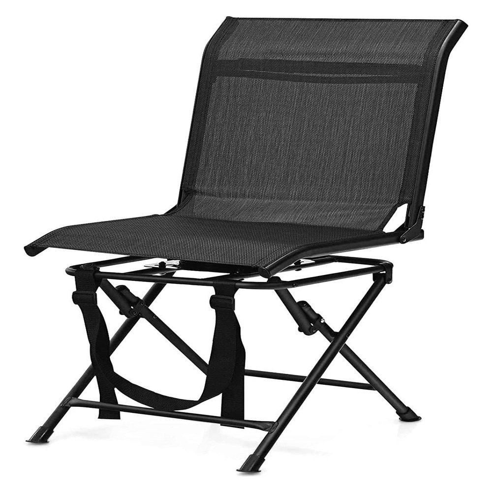 Rainfally 360-Degree Swivel Hunting Chair, Portable Camping Chair with Mesh Cloth & Non-Slipping Pads, Folding Spin Chair for Camp, Hunt, Fishing