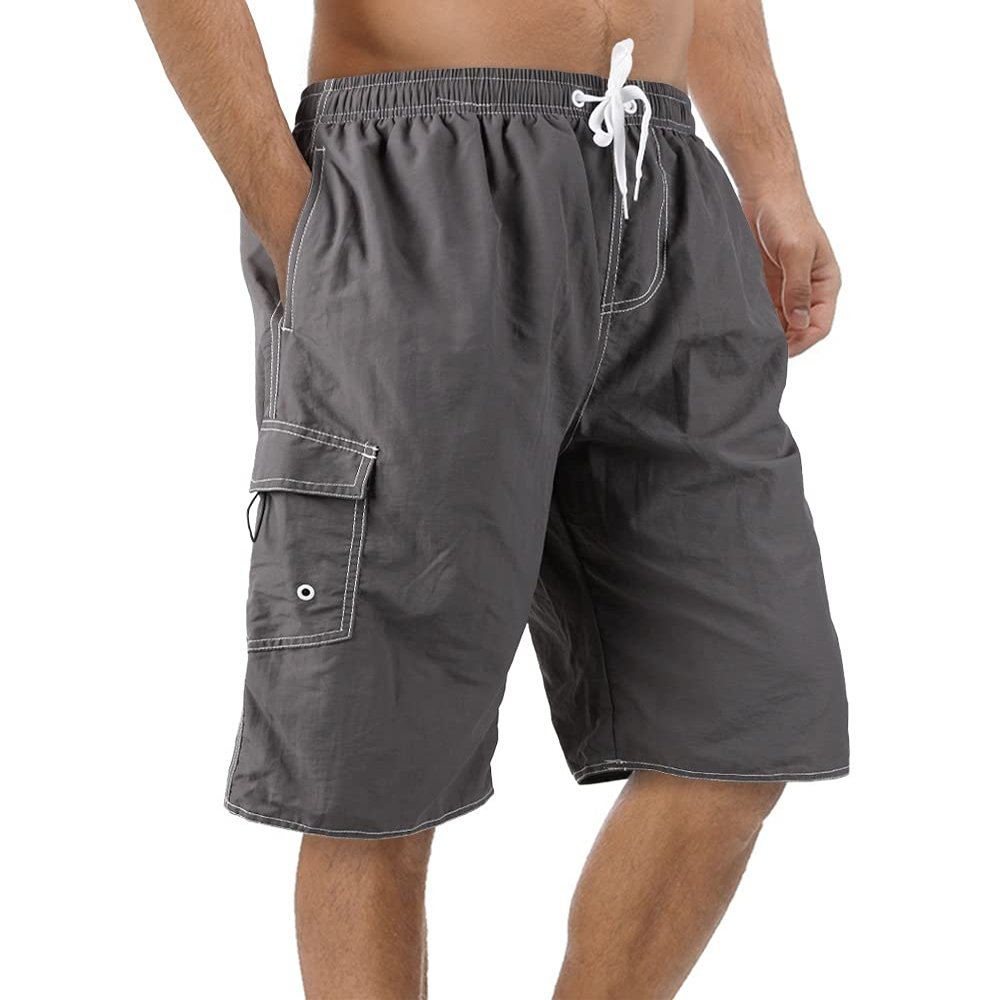 Srnede Mens Swim Trunks Swimming Trunks Swim Shorts Quick Dry 11 Inch with Mesh Lining Funny Swimwear Bathing Suits Grey