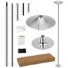 PRIORMAN Dance Pole Set Premium Height Adjustable 7.38-8.85ft Portable 45mm Diameter 360Spinning Dancing Pole for Home,200KGS Capacity,Drill-Free Installation with Floor-to-Ceiling Stability(Silver) view 1