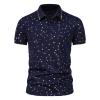 Maryia Men's Golf Polo Shirts Summer Fashion Star Chain Bronzing Print Short Sleeve Lapel Soft Quick Dry Regular Fit view 1