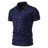 Maryia Men's Golf Polo Shirts Summer Fashion Star Chain Bronzing Print Short Sleeve Lapel Soft Quick Dry Regular Fit view 2