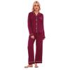 LUBOT Women's Pajamas Set PJ Set for Women Button-Down Front Soft Long Sleeve Shirt Pants Two-piece Sleepwear Loungewear (Wine Red, XL) view 2