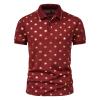 Maryia Men's Golf Polo Shirts Summer Fashion Star Chain Bronzing Print Short Sleeve Lapel Soft Quick Dry Regular Fit view 1