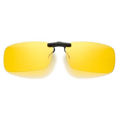 SENRISE Yellow Easy Clip Spring Polarized Clip on Sunglasses for Cycling Sport Outdoors(1Pcs)