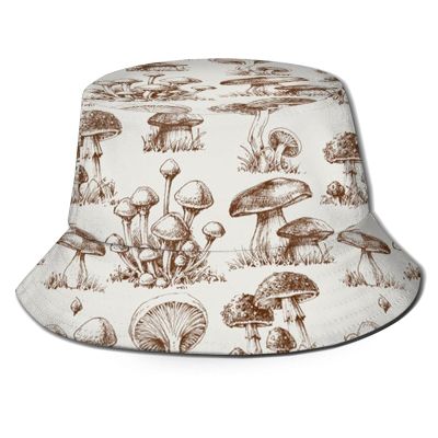 ASYG Psychedelic Mushroom Printed Bucket Hats Summer Hat Bucket Hat Breathable Hat for Fishing Hiking