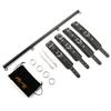 Tighten Black Expandable Pilates Spreader Bar Set with 4 Lichi Black Adjustable Straps Kit Sports Aid Training Yoga Fitness Gear with Fur Flocking Storage Bag view 1